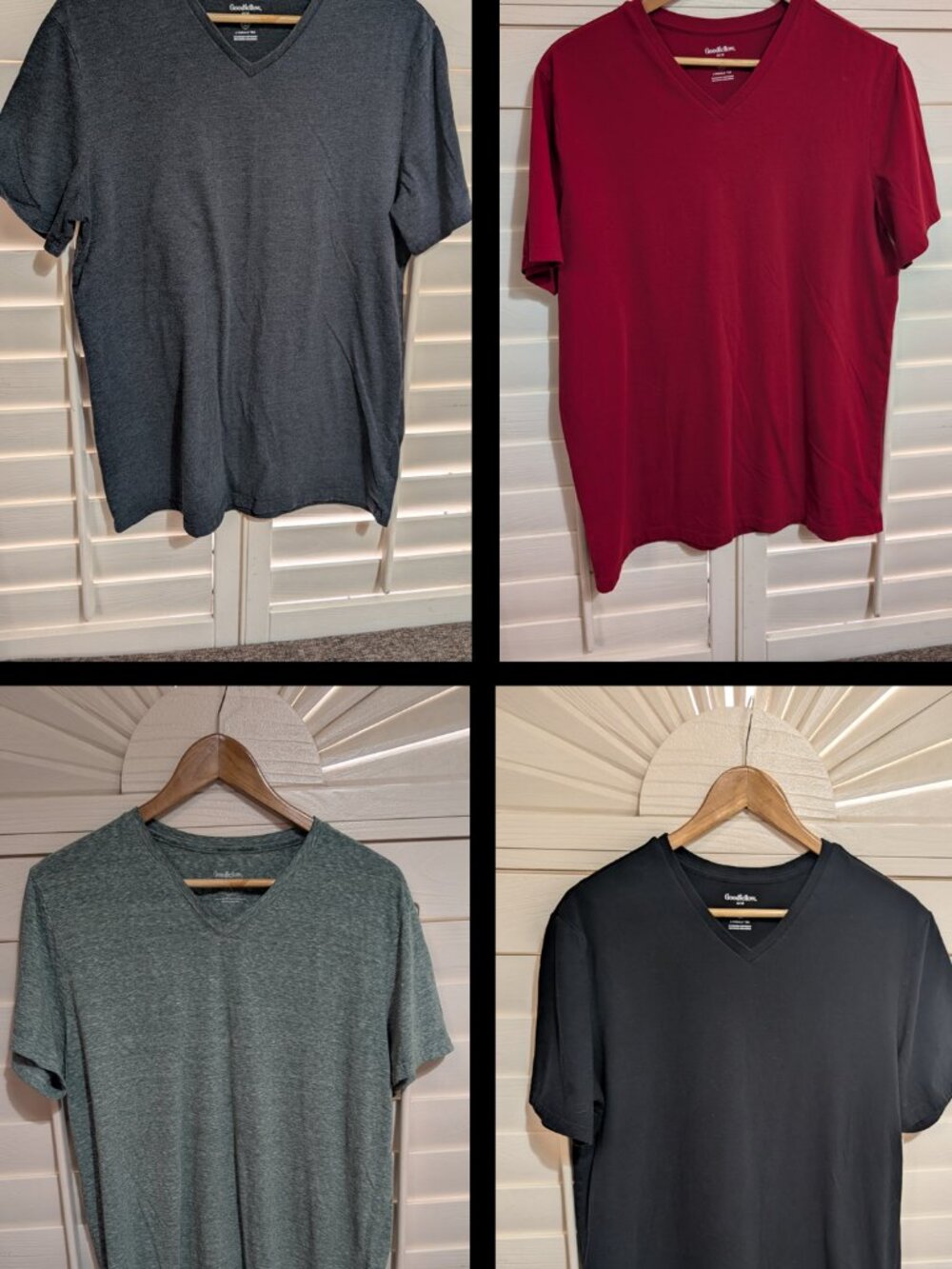Goodfellow & Co Men's Vneck Lyndale Tee Large Tall (Gray, Black, Green, Red)
